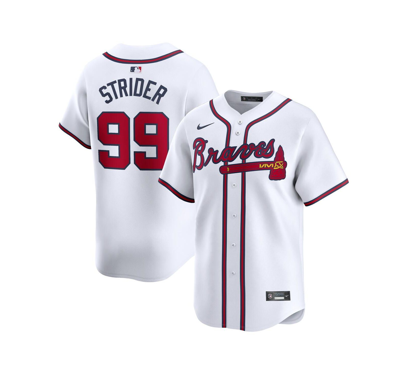 Men's Nike Spencer Strider White Atlanta Braves Home limited Player Jersey
