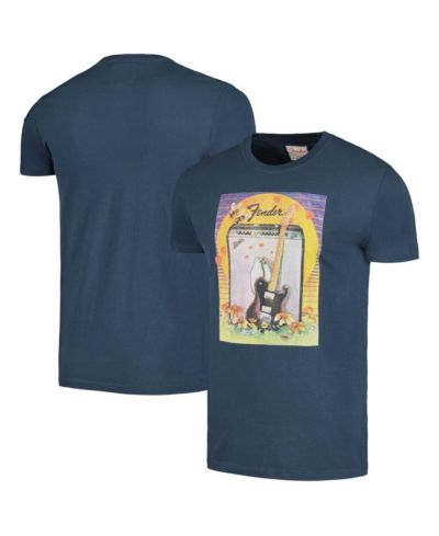 Men's American Needle Navy Distressed Fender Brass Tacks Guitar T-shirt
