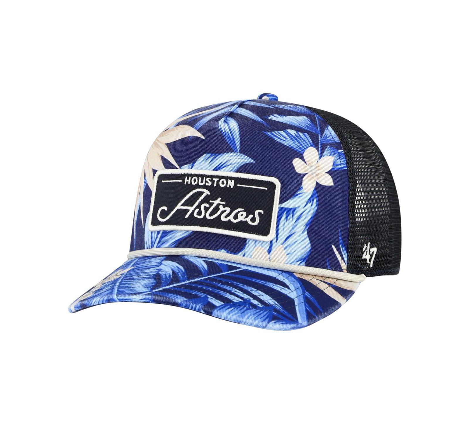Men's '47 Brand Navy Houston Astros Tropicalia Trucker Hitch Adjustable Hat