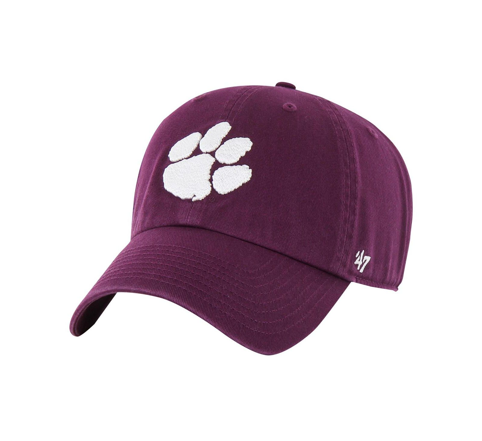 Men's '47 Brand Purple Distressed Clemson Tigers Vintage-Like Clean Up Adjustable Hat