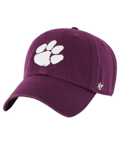 Мужская кепка '47 Brand Clemson Tigers Vintage-Like Clean Up, фиолетовая, регулируемая