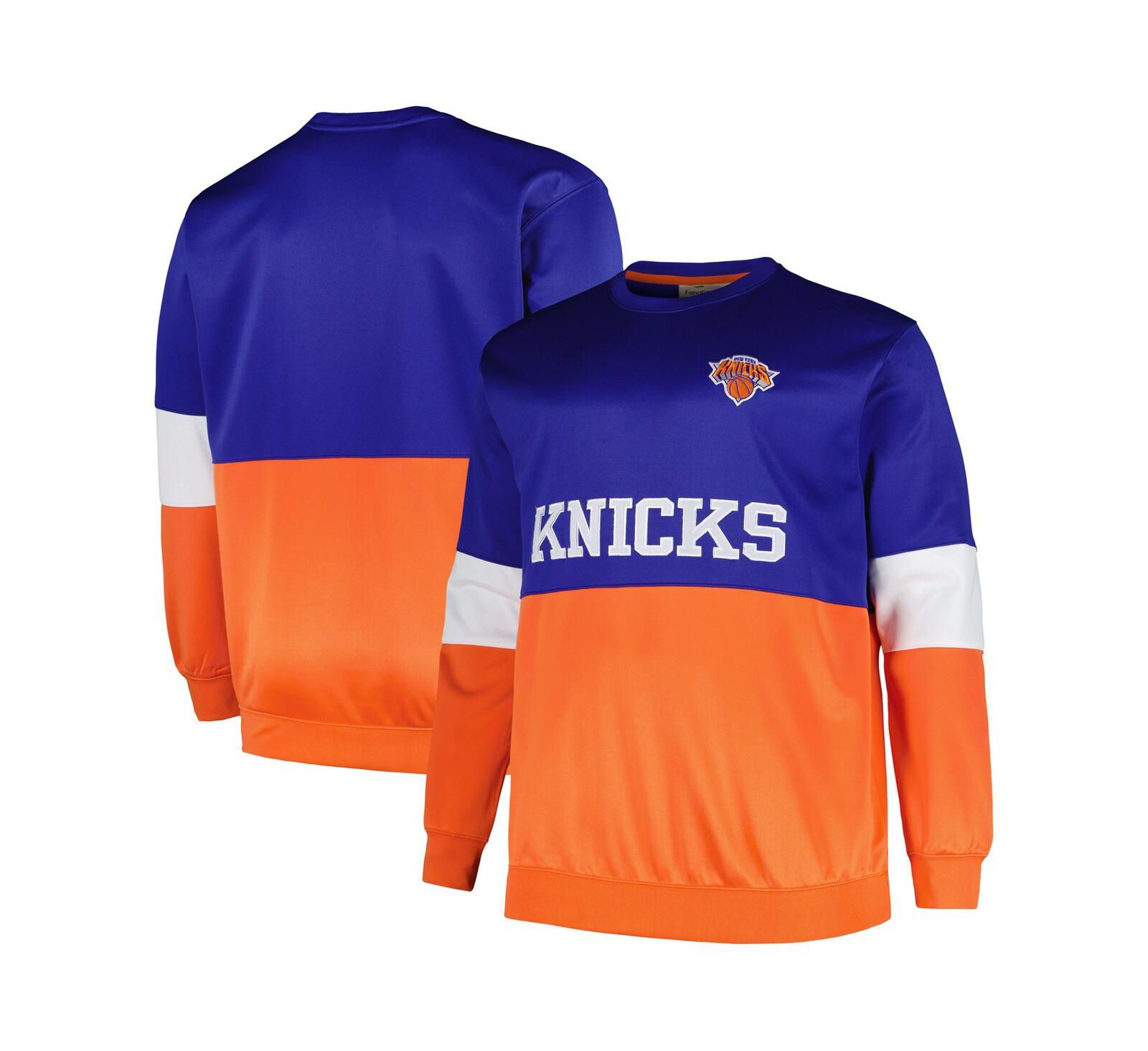 Мужское свитшот Fanatics Blue Orange New York Knicks Split Pullover