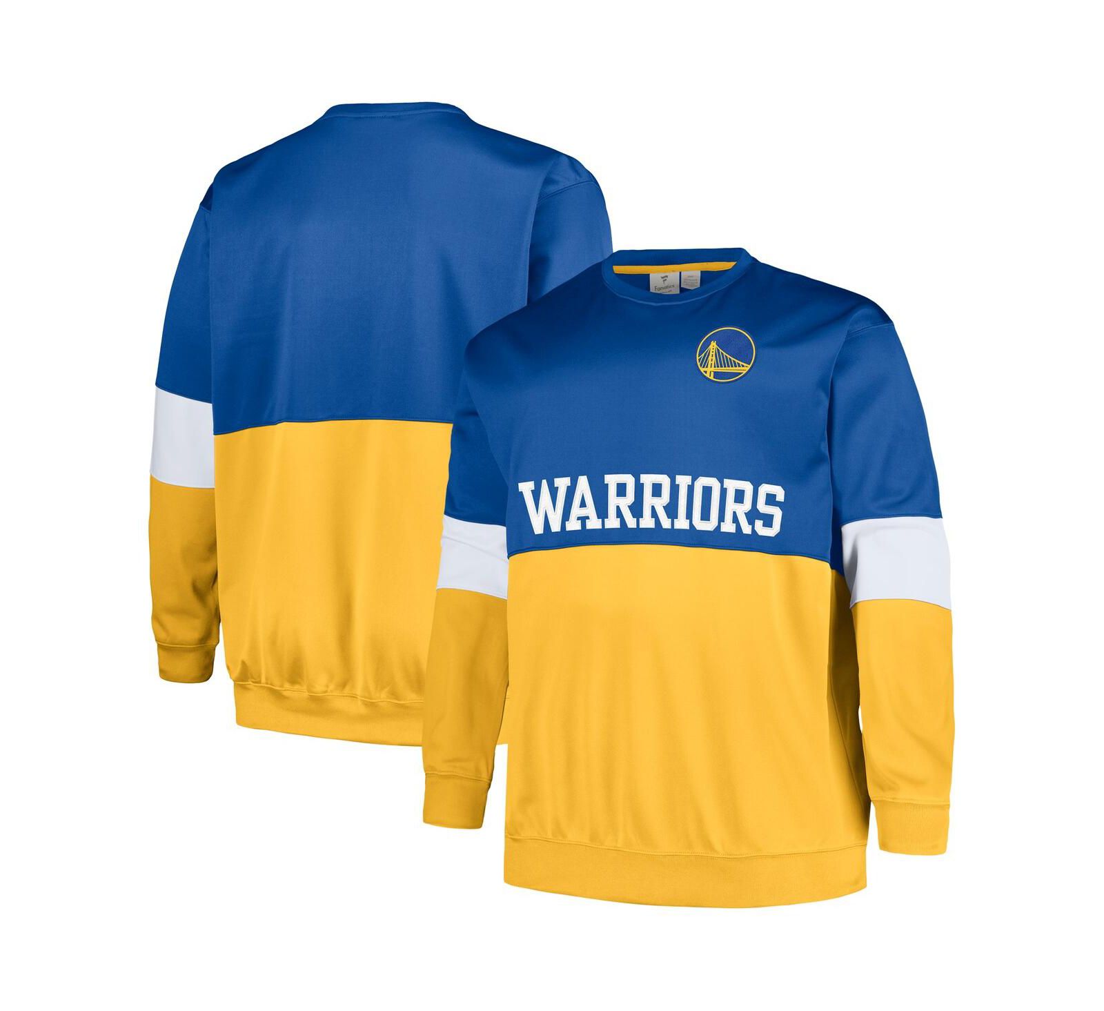 Мужская толстовка Fanatics Royal Gold Golden State Warriors Big and Tall Split Pullover