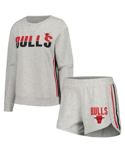 Concepts Sport женский комплект для сна: футболка с длинным рукавом и шорты Chicago Bulls, цвет Sport Gray