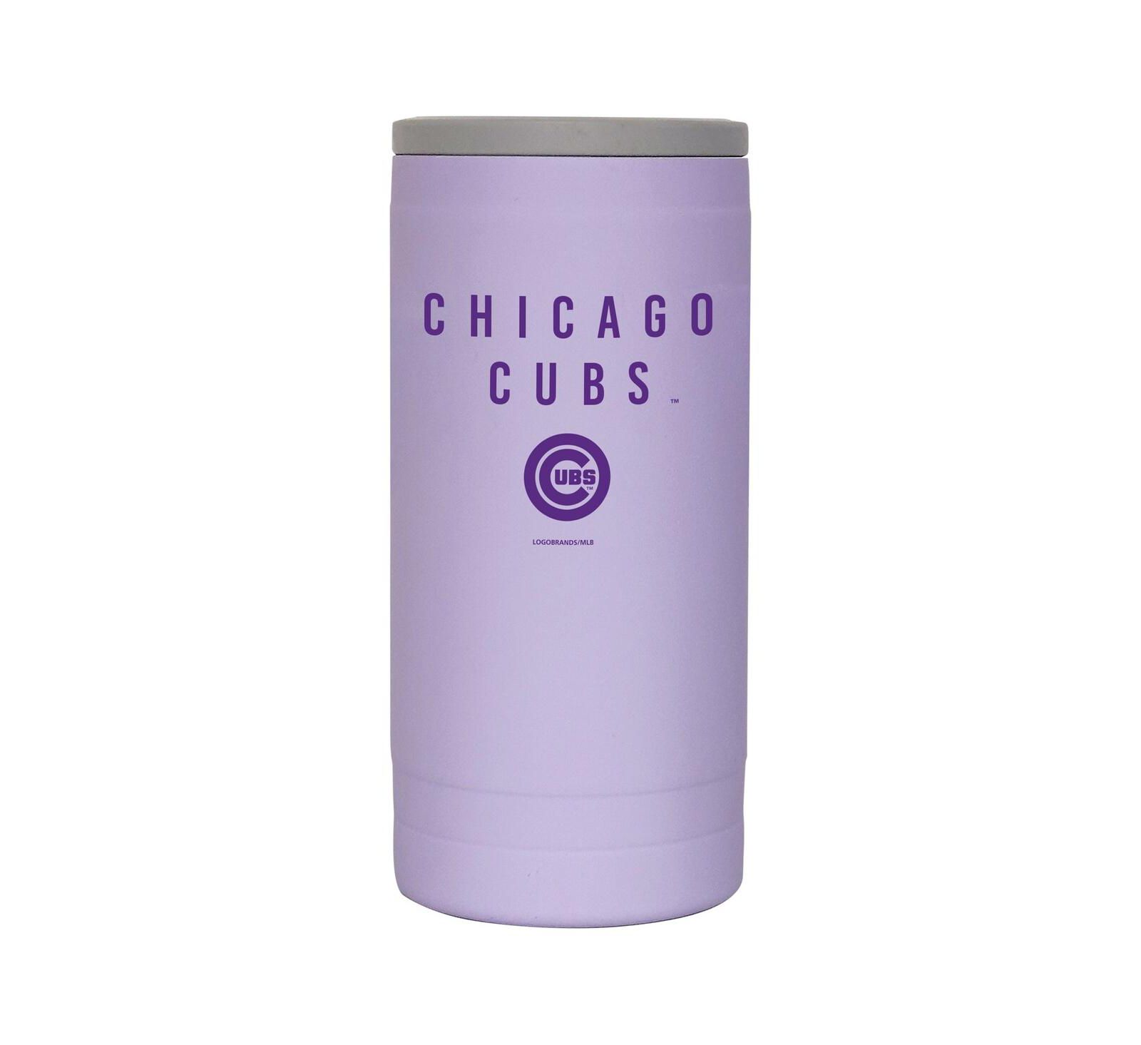 Logo Brands Термостакан Chicago Cubs Lavender Soft Touch Slim Coolie, 12 Oz