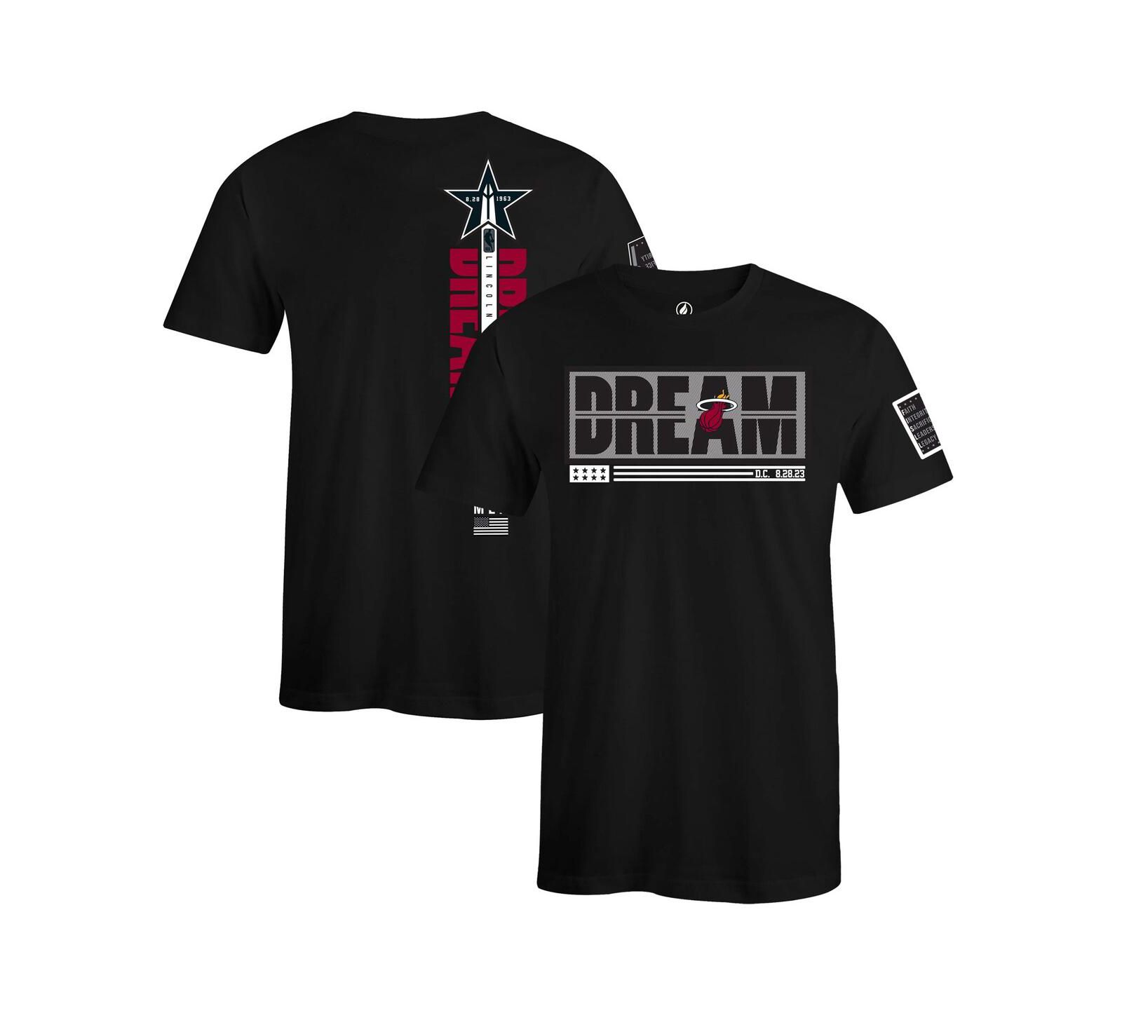 Men's and Women's FISLL x Black History Collection Black Miami Heat T-shirt