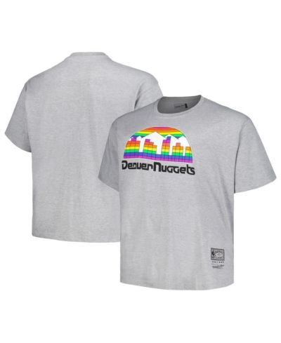 Футболка Mitchell & Ness для мужчин, серый меланж Denver Nuggets Big and Tall Hardwood Classics