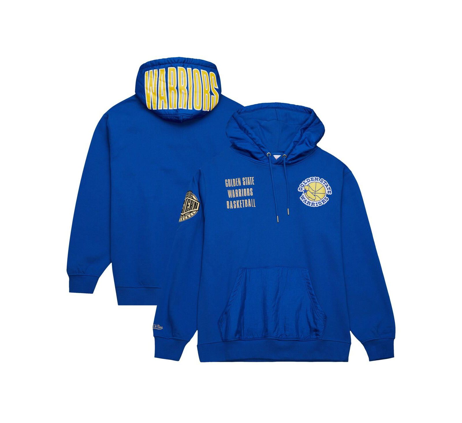 Мужское худи Mitchell & Ness Golden State Warriors OG 2.0 Vintage-Like Logo Fleece Pullover, королевский синий