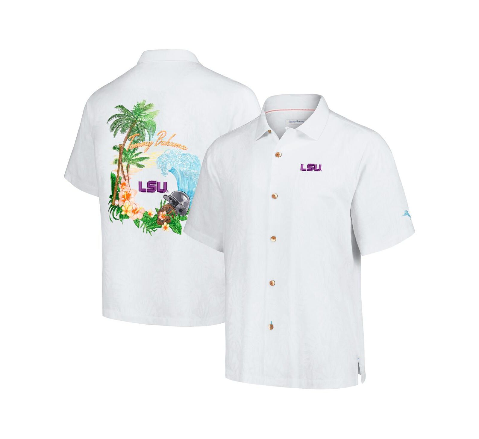 рубашка Tommy Bahama Men's White LSU Tigers Castaway Game Camp Button-Up