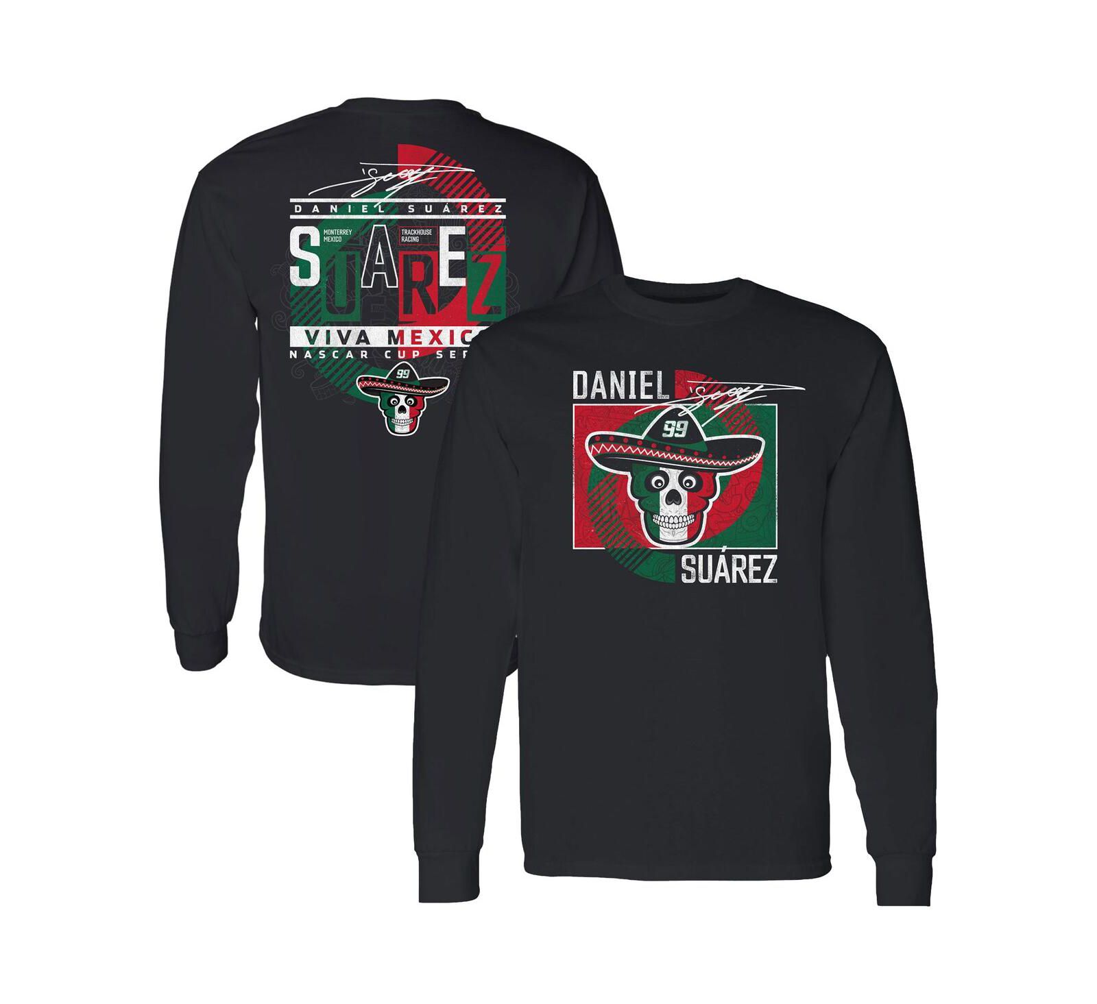 Men's Trackhouse Racing Team Collection Black Daniel Suarez Vivo Long Sleeve T-shirt