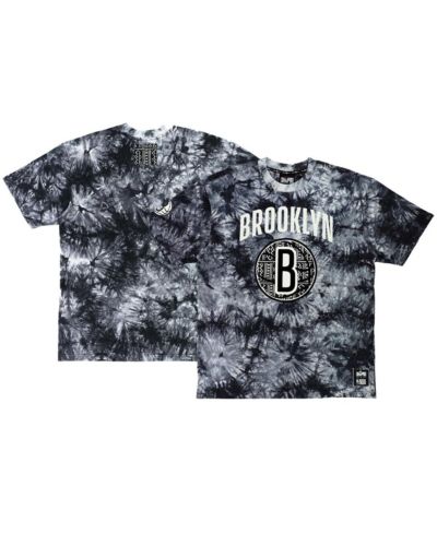 Men's and Women's NBA x Two Hype Black Brooklyn Nets Culture & Hoops Tie-Dye T-shirt