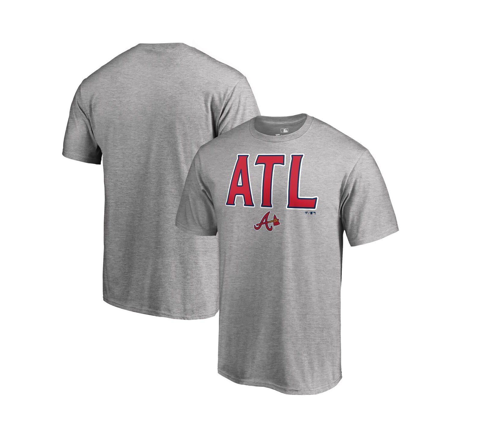 Мужская футболка Fanatics Heather Gray Atlanta Braves Hometown ATL