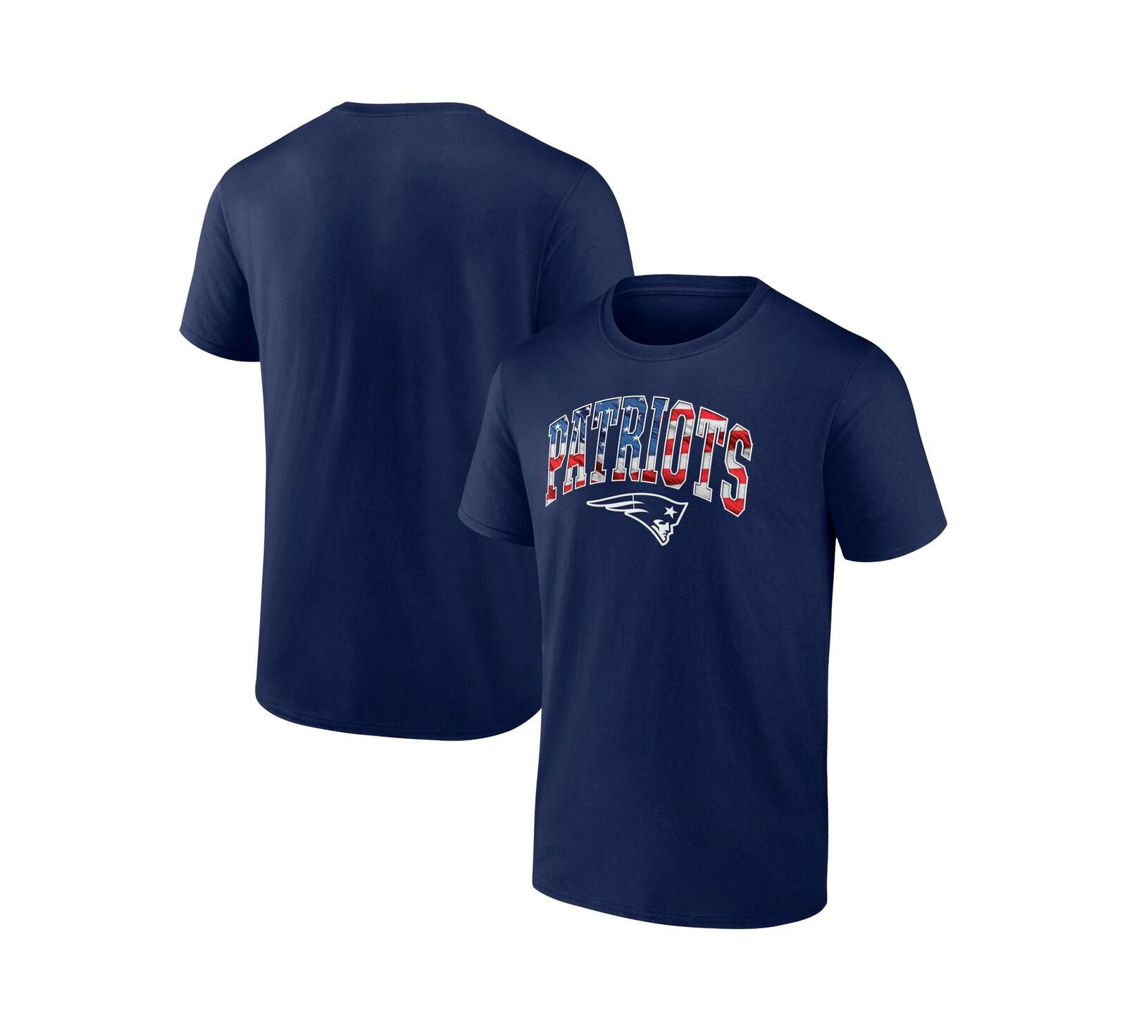 Men's Fanatics Navy New England Patriots Banner Wave Logo T-shirt