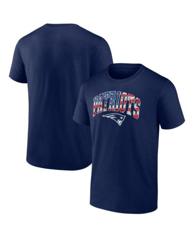 Men's Fanatics Navy New England Patriots Banner Wave Logo T-shirt