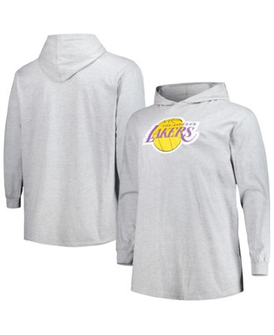 Men's Fanatics Heather Gray Los Angeles Lakers Big and Tall Pullover Hoodie