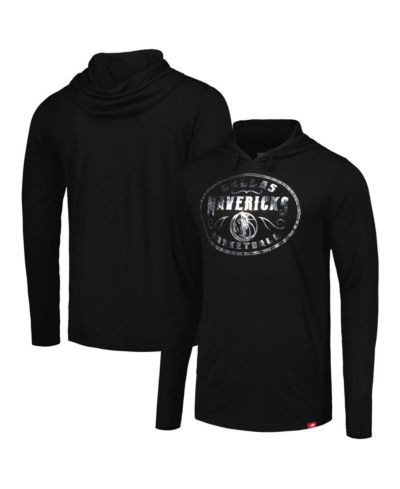 Мужское и женское худи-футболка Sportiqe Black Dallas Mavericks Rowan Tri-Blend с длинным рукавом