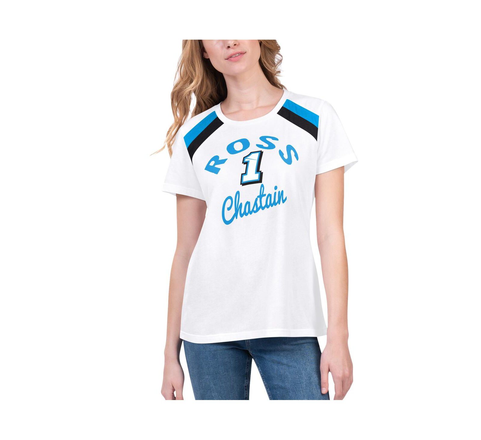 Women's G-III 4Her by Carl Banks White Ross Chastain Score T-shirt
