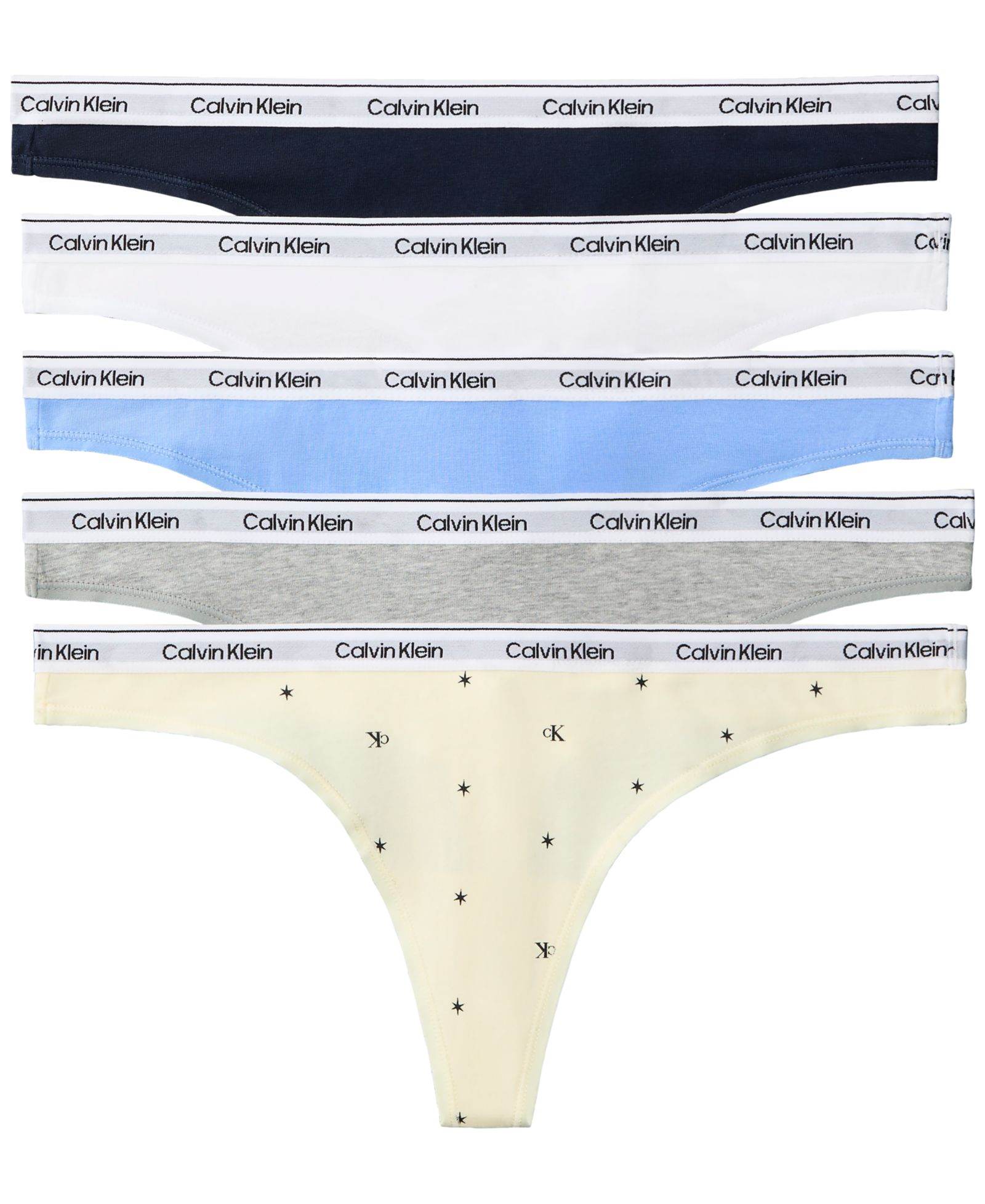 Женское нижнее белье Calvin Klein 5-Pk. Modern Logo Low-Rise Thong QD5221