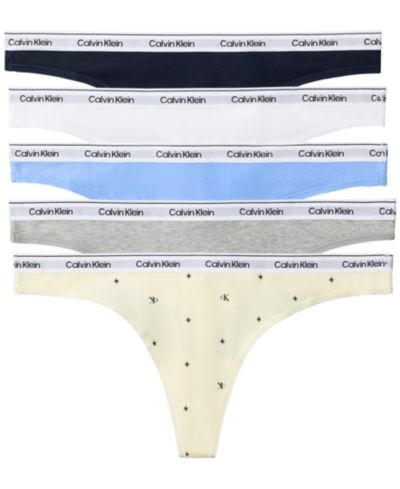 Женское нижнее белье Calvin Klein 5-Pk. Modern Logo Low-Rise Thong QD5221