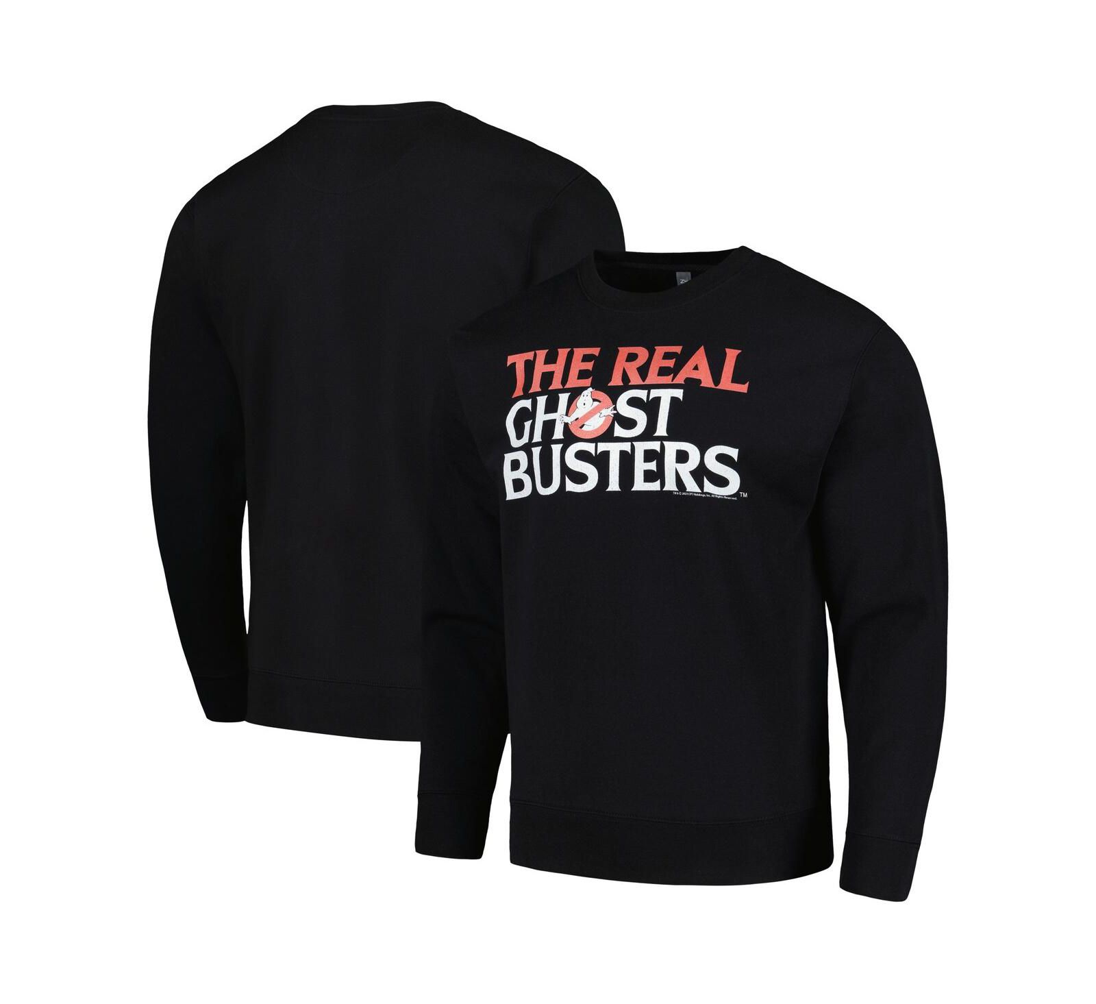 Men's Black The Real Ghostbusters Logo Pullover Sweatshirt