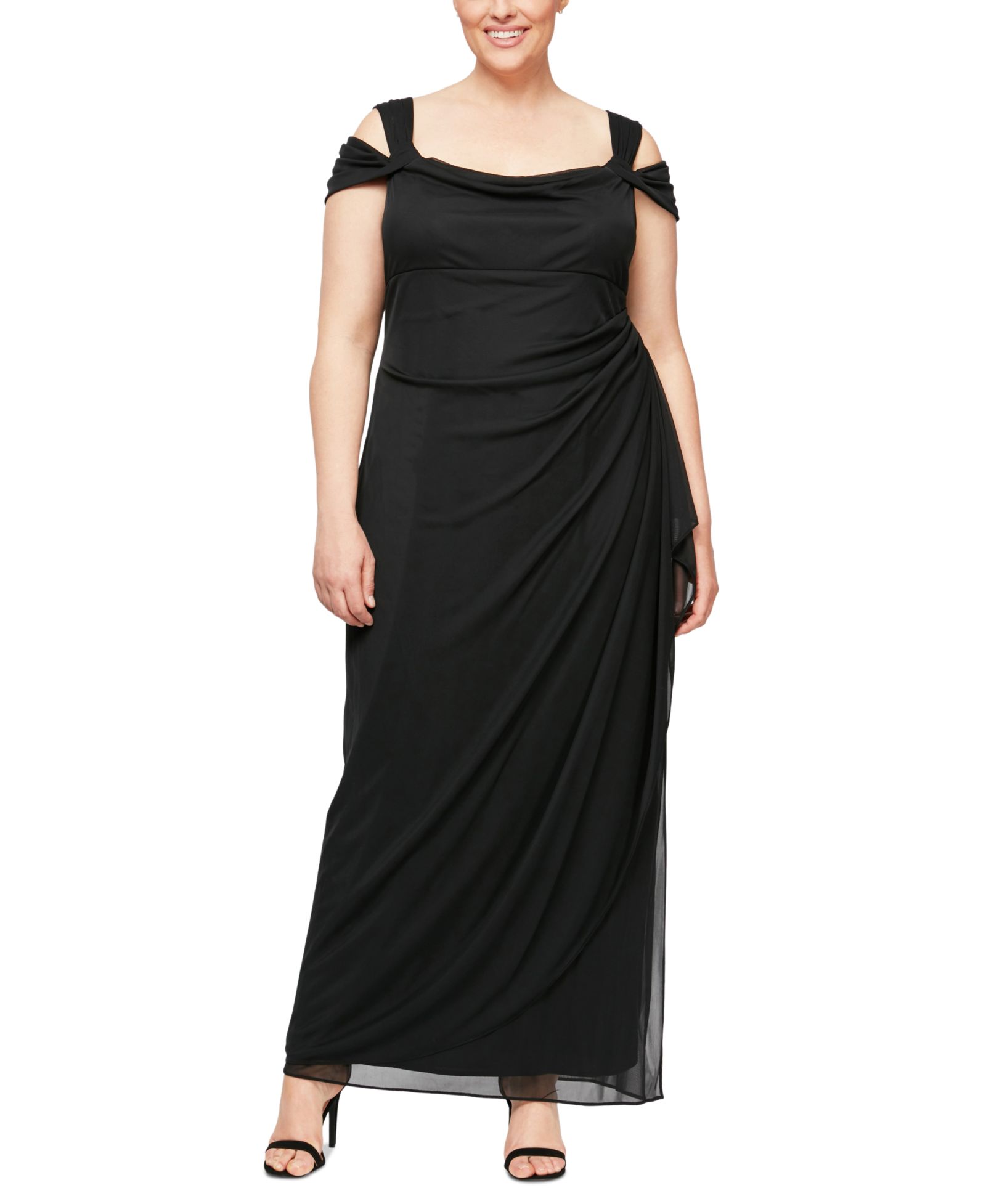 Женское вечернее платье Alex Evenings Plus Size Draped Cold-Shoulder