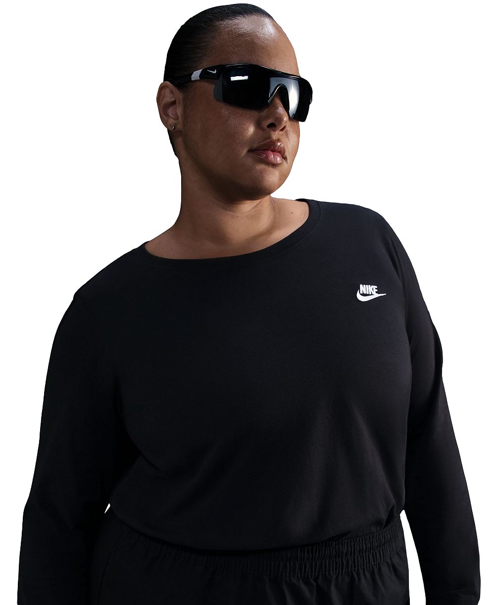 Nike Plus Size Sportswear Club футболка с длинным рукавом