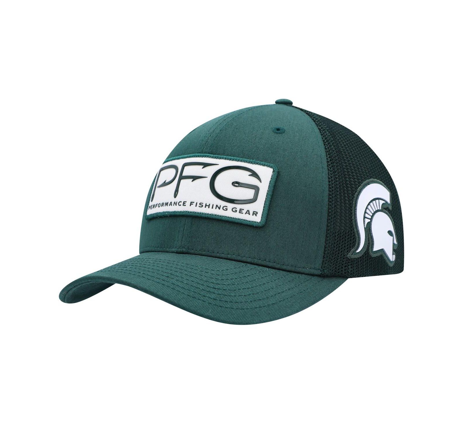 Men's Columbia Green Michigan State Spartans PFG Hooks Flex Hat