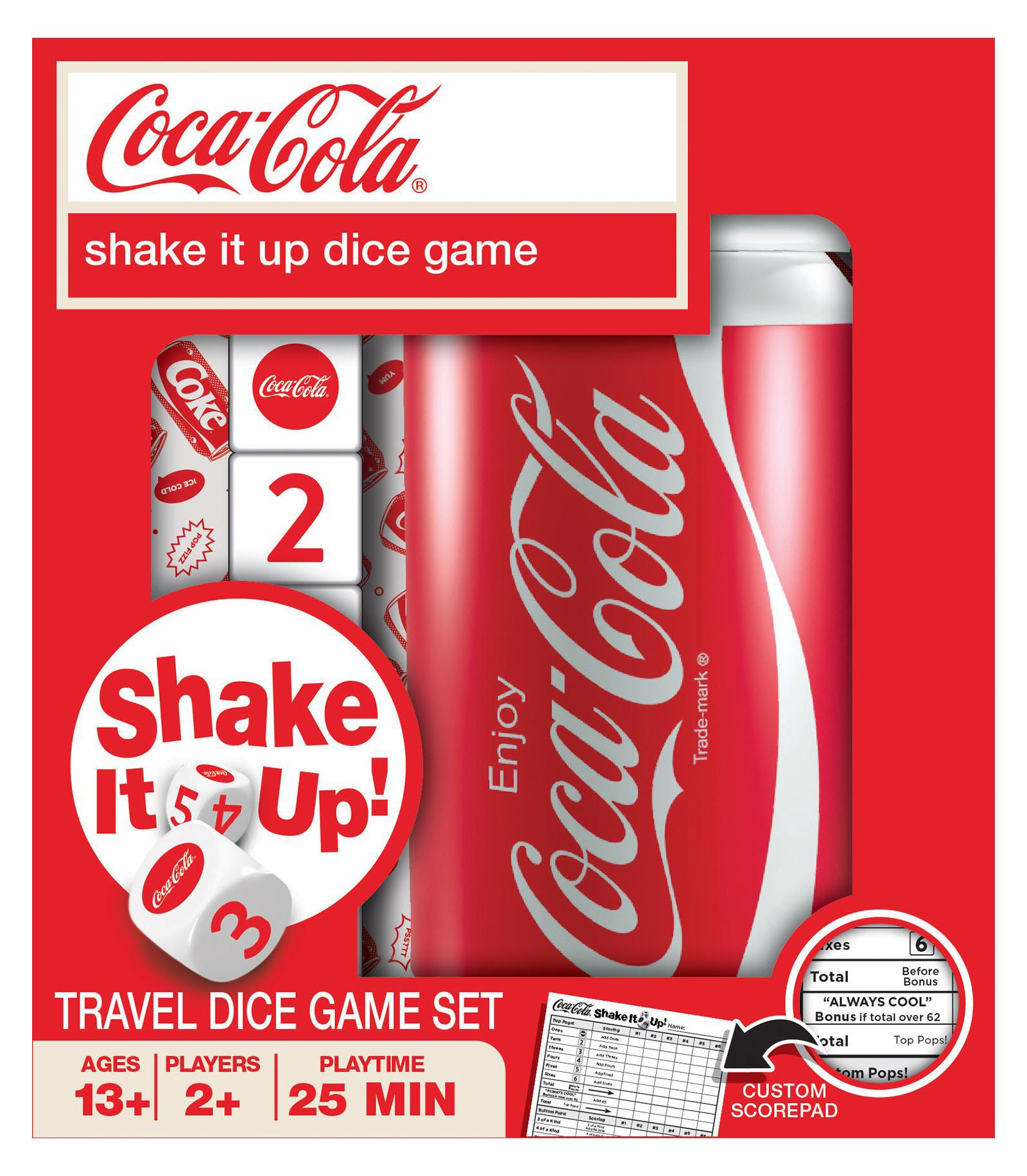 MasterPieces лицензионная настольная игра Coca-Cola Shake It Up Dice Game