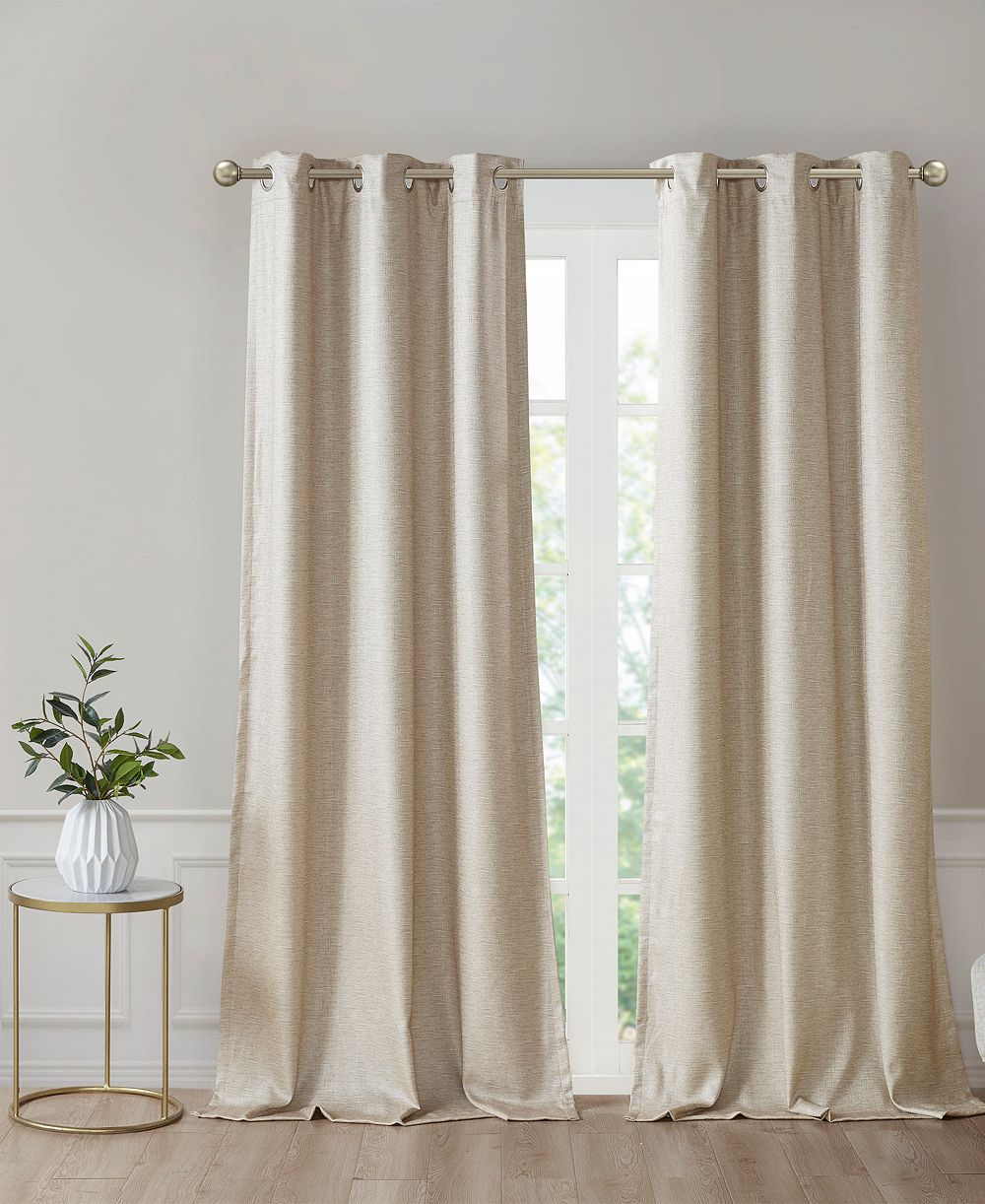 Шторы SunSmart Como Tonal Printed Faux Silk Room Darkening Curtain, Grommet Top Design Panels Pair для гостиной, ширина 42 длина 95 дюймов 2 панели в наборе