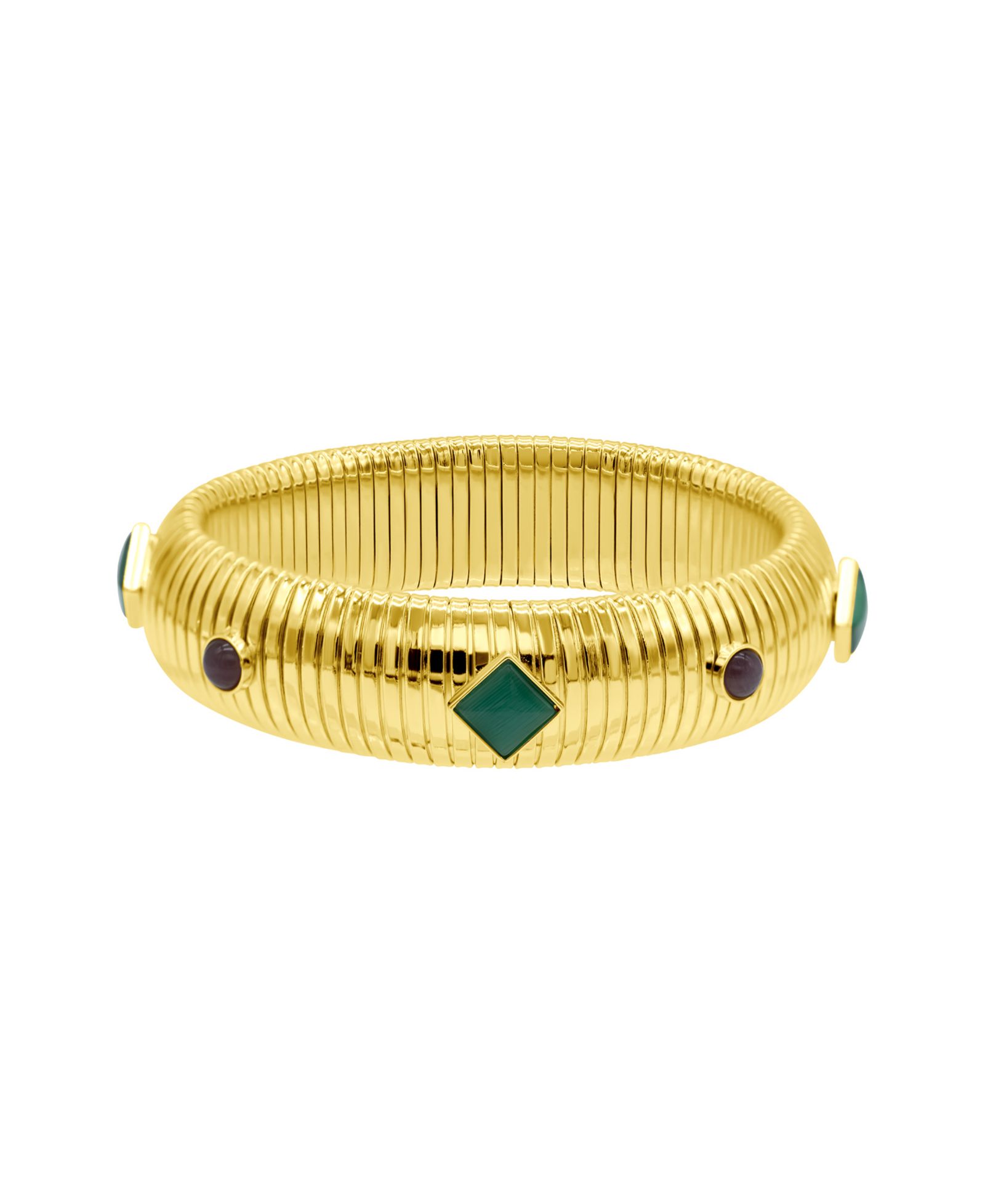 Браслет ADORNIA 14K Gold-Plated Tall Omega с цветным камнем