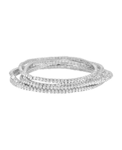 Набор браслетов ADORNIA Silver-Plated Multi Stretch Crystal