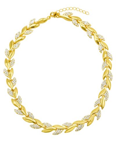 ADORNIA ожерелье с кристаллическим листом в 14K Gold-Plated