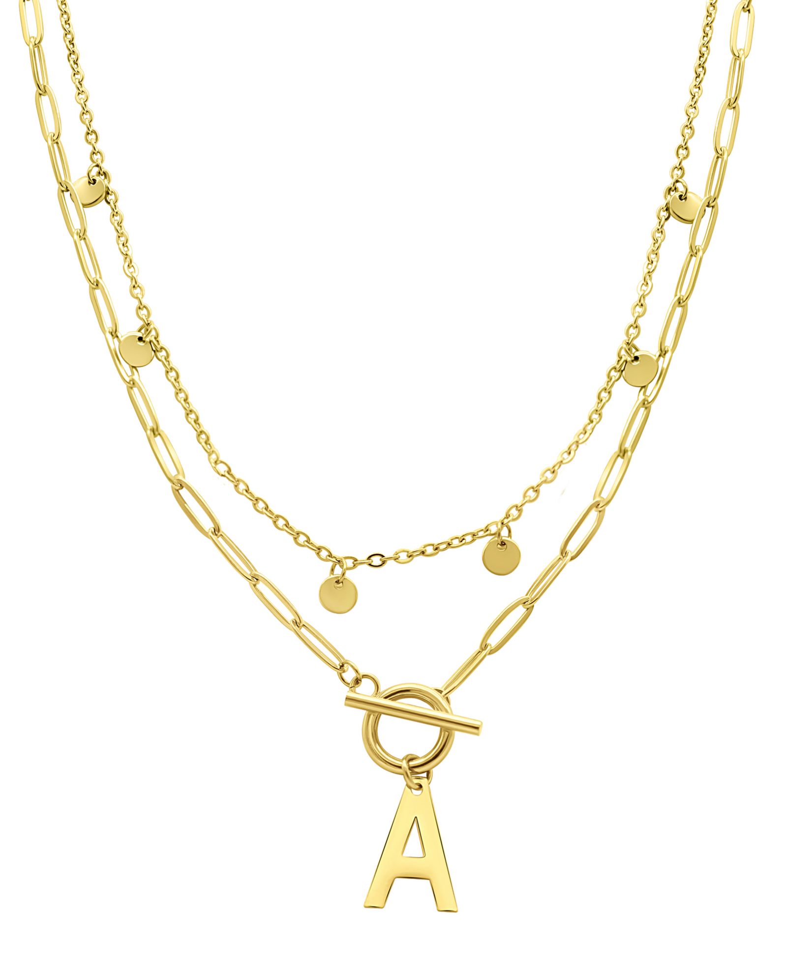ADORNIA ожерелье с подвеской-застежкой Confetti and Paperclip, 14K Gold-Plated