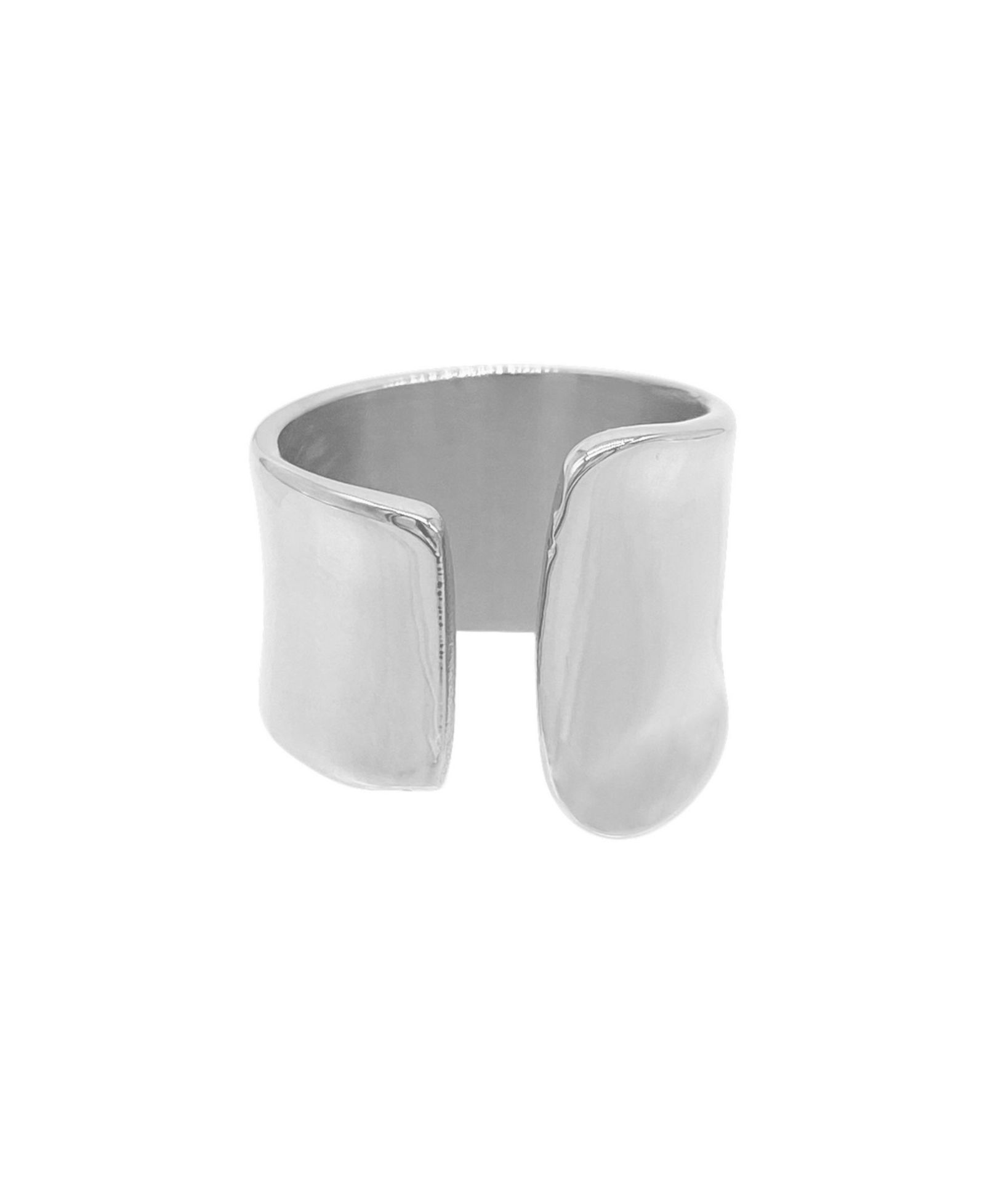 ADORNIA Silver-Plated Tall Open Band Ring