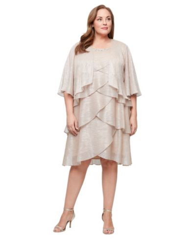 SL Fashions Plus Size комплект из 2 частей платье и жакет Metallic Tiered