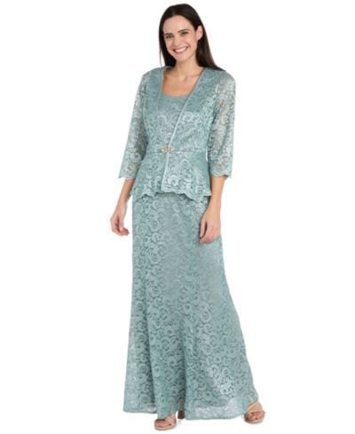 Комплект R & M Richards Petite 2-Piece Metallic-Lace Gown & Jacket