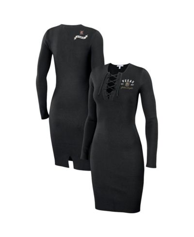 Women's WEAR by Erin Andrews Black Vegas Golden Knights Lace-Up Dress