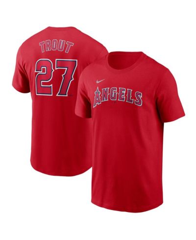Футболка Nike Men's Mike Trout Red Los Angeles Angels Fuse с именем и номером