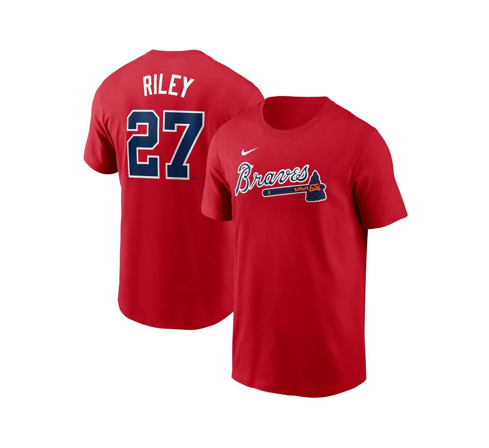 Nike Men's Austin Riley Red Atlanta Braves Fuse Name & Number T-Shirt