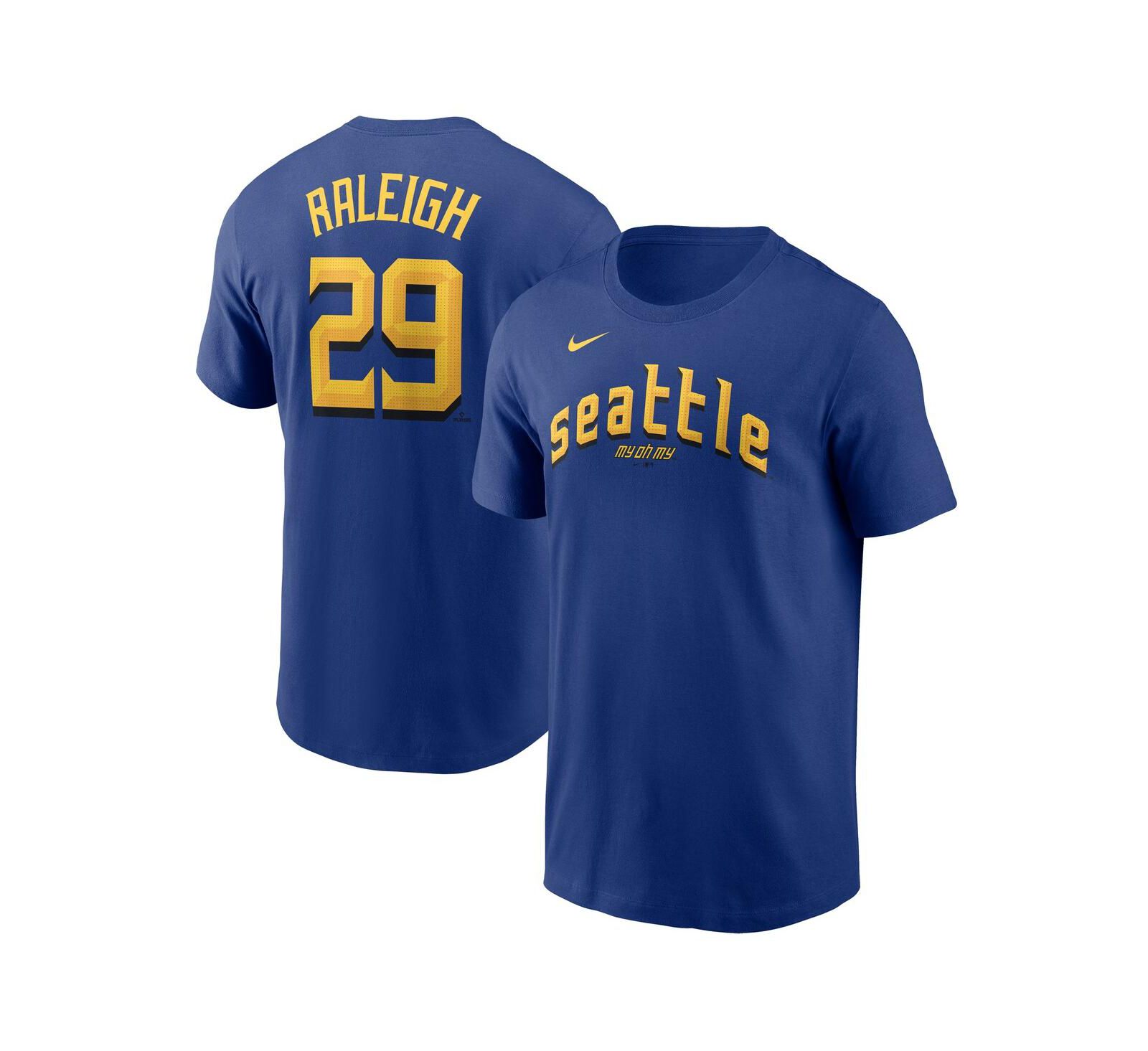 Nike Men's Cal Raleigh Royal Seattle Mariners City Connect Fuse Name & Number T-Shirt