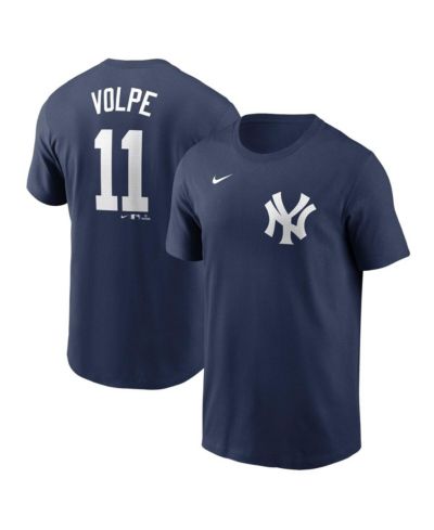 Nike Men's Anthony Volpe Navy New York Yankees Fuse Name & Number T-Shirt