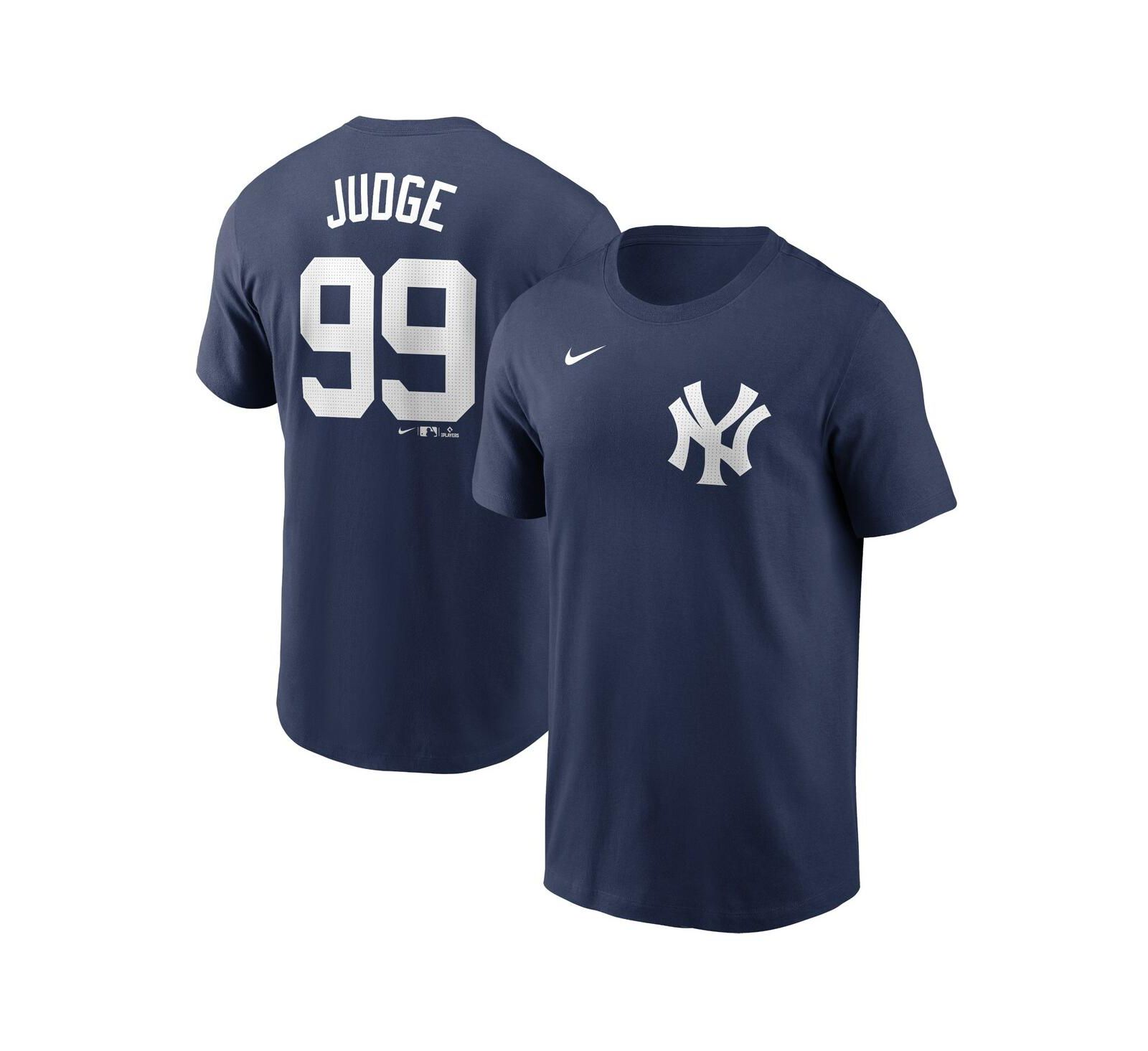Мужская футболка Nike Aaron Judge Navy New York Yankees Fuse Name & Number
