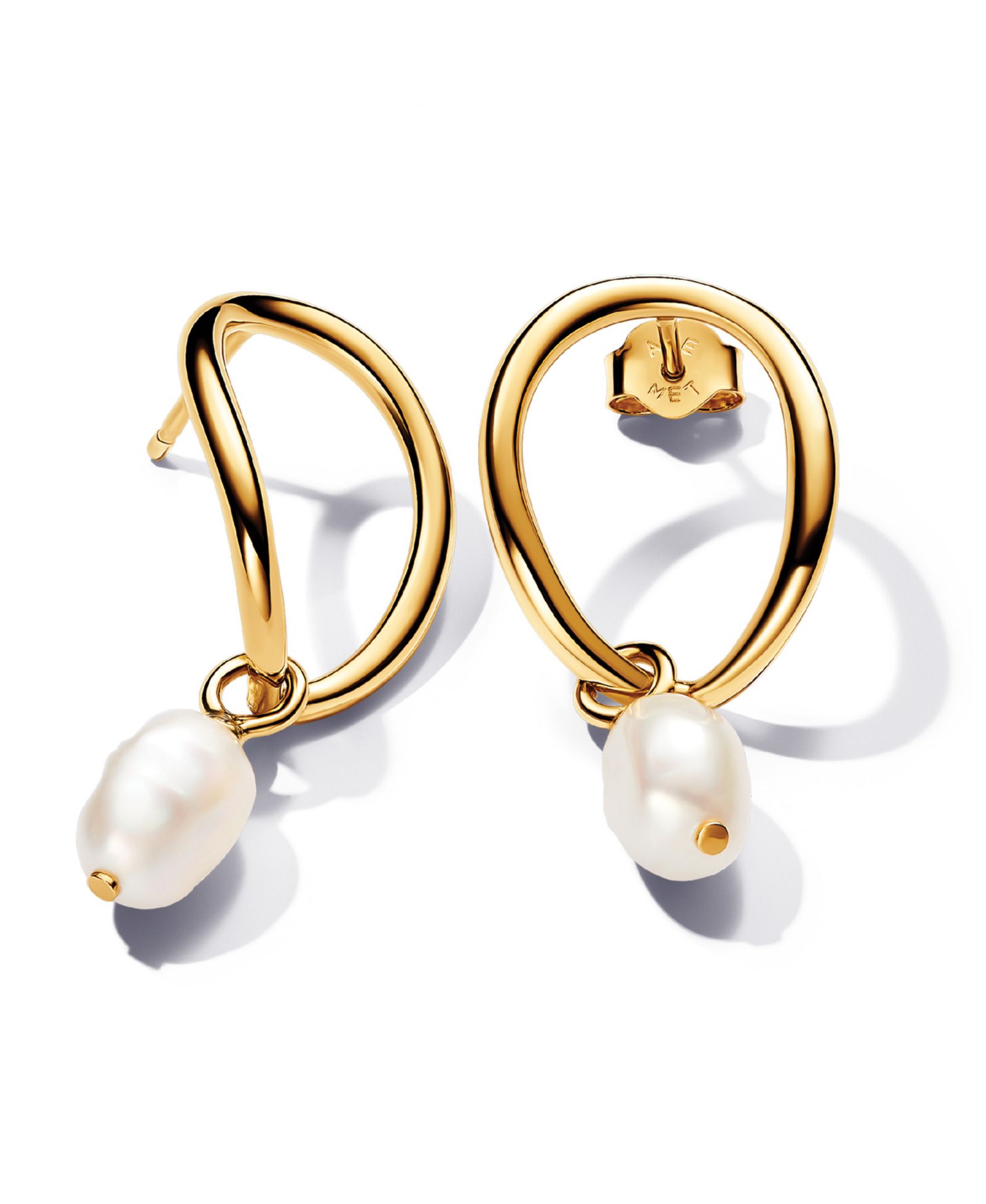 Серьги Pandora 14K Gold-Plated Shaped Circle Baroque Pearl