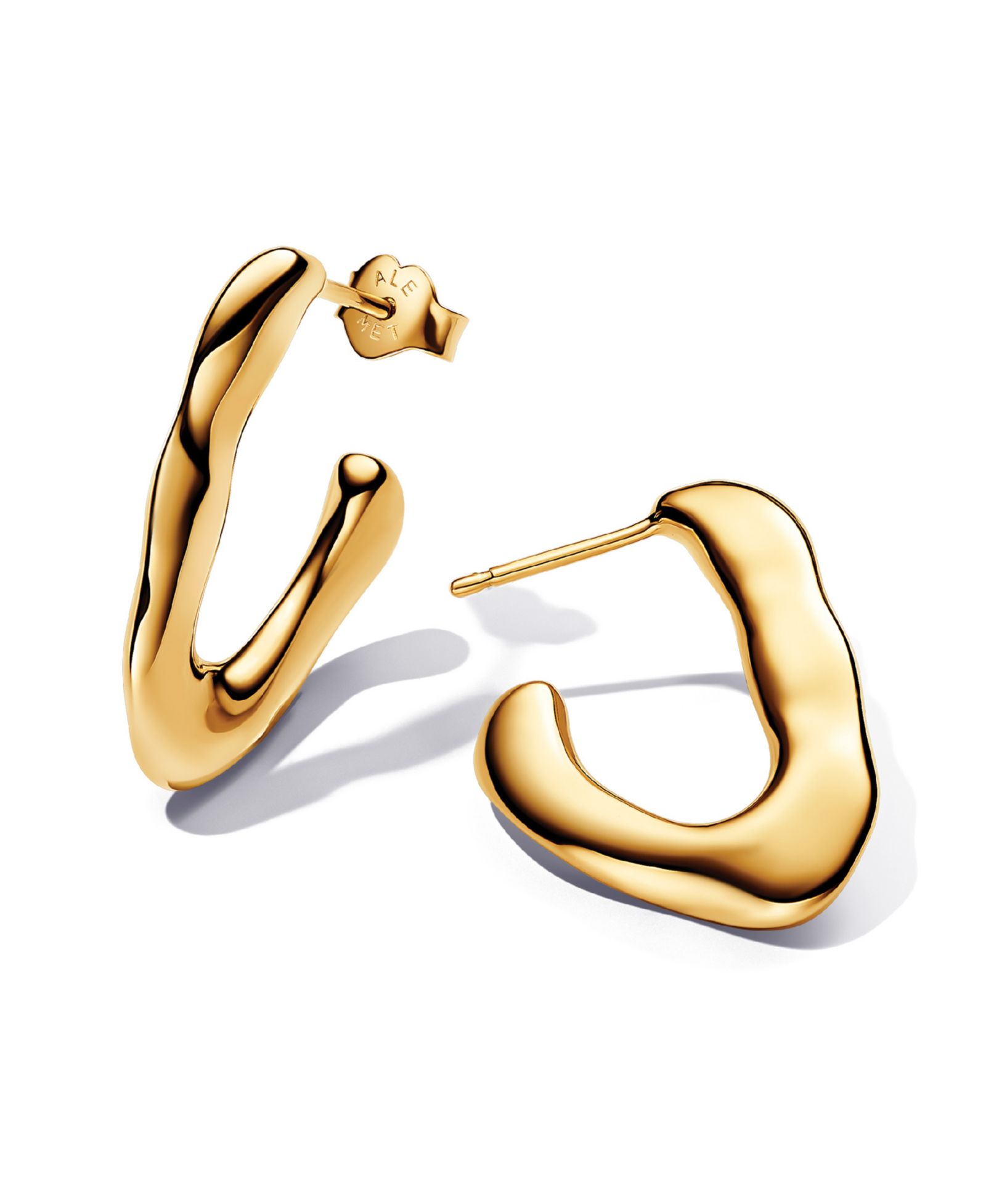 Серьги-кольца Pandora 14k gold-plated V-shaped Open Hoop