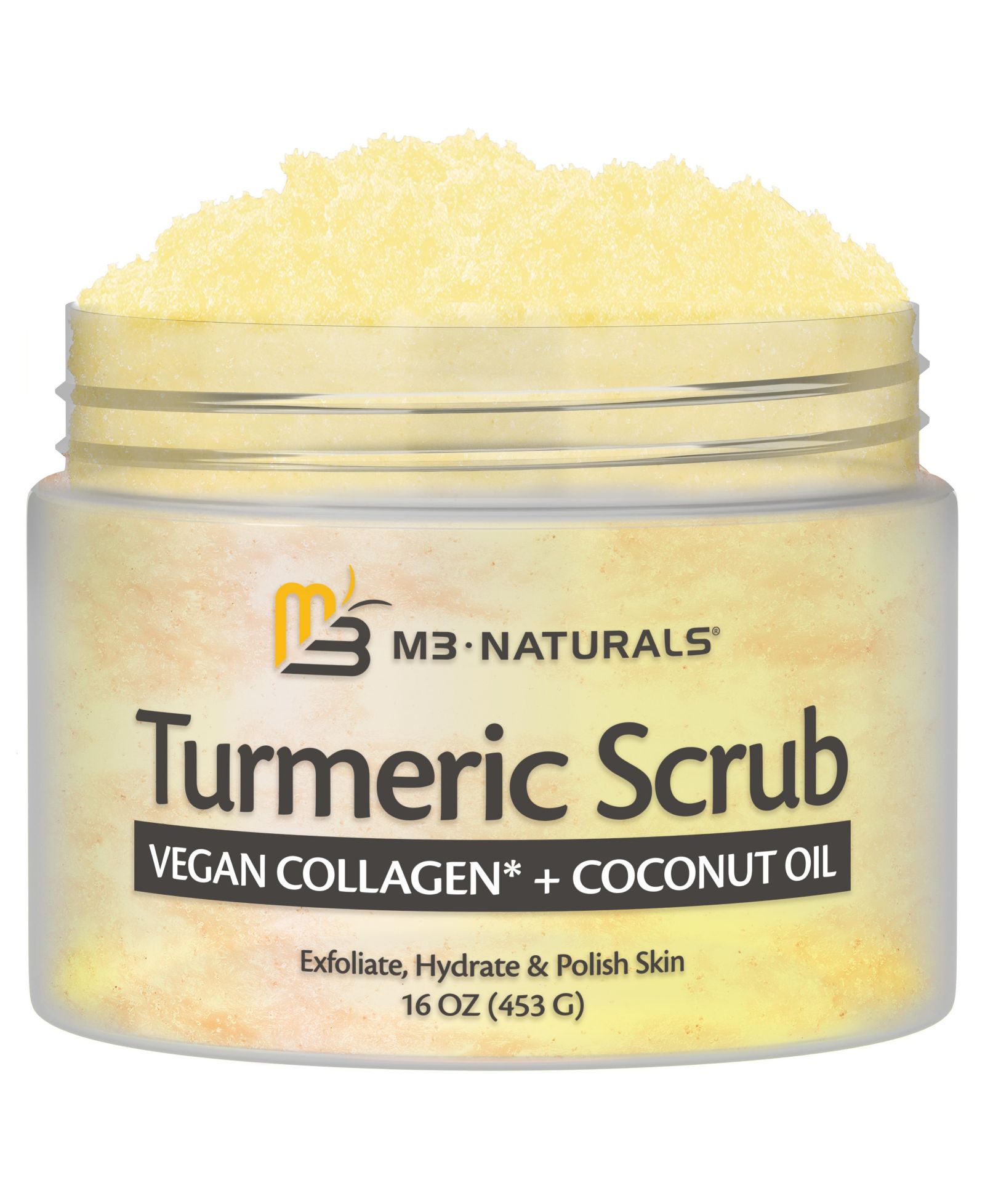 Скраб для тела M3 Naturals Exfoliating Body Scrub с куркумой, коллагеном и кокосовым маслом | 12oz