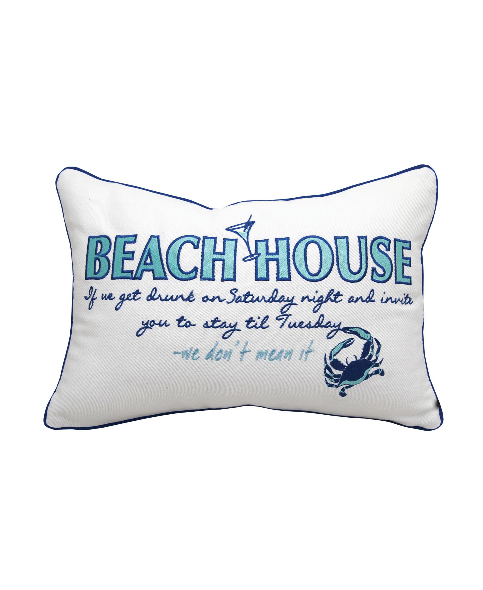 Beach House Inspiration Indoor Cotton Lumbar Throw Pillow