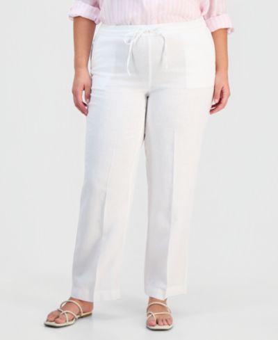 Брюки Charter Club Plus Size из 100% льна