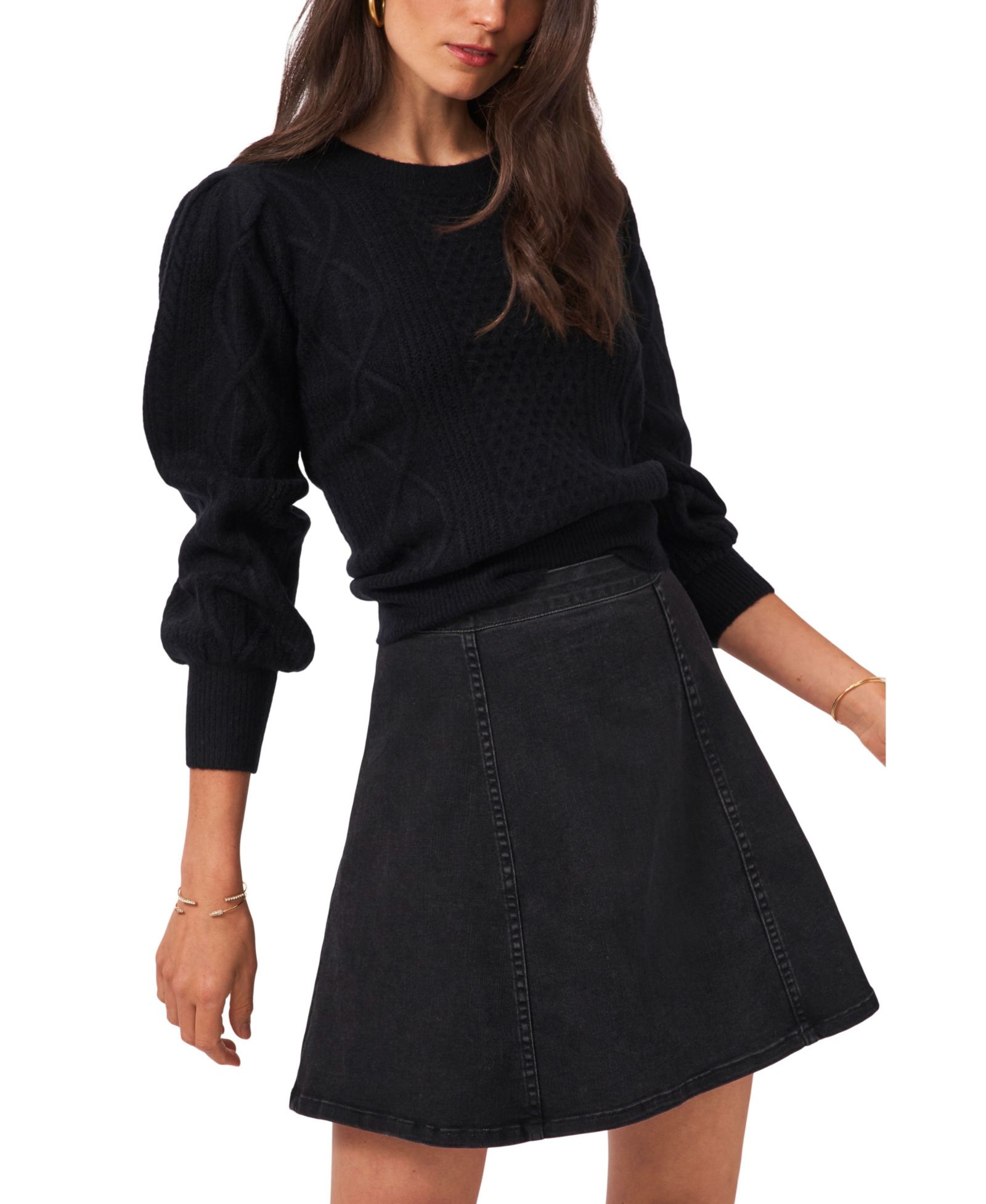 Свитер 1.STATE Women's Variegated Cables Crew Neck