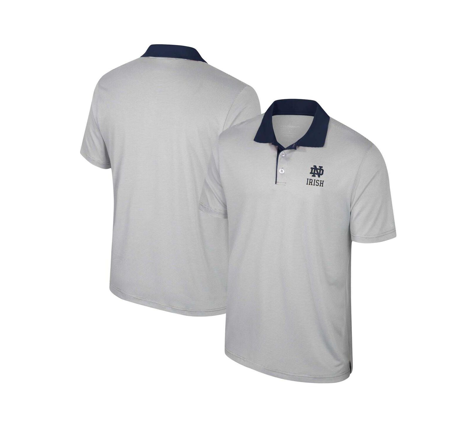 Colosseum Men's Gray Texas Longhorns Big & Tall Tuck Striped Polo