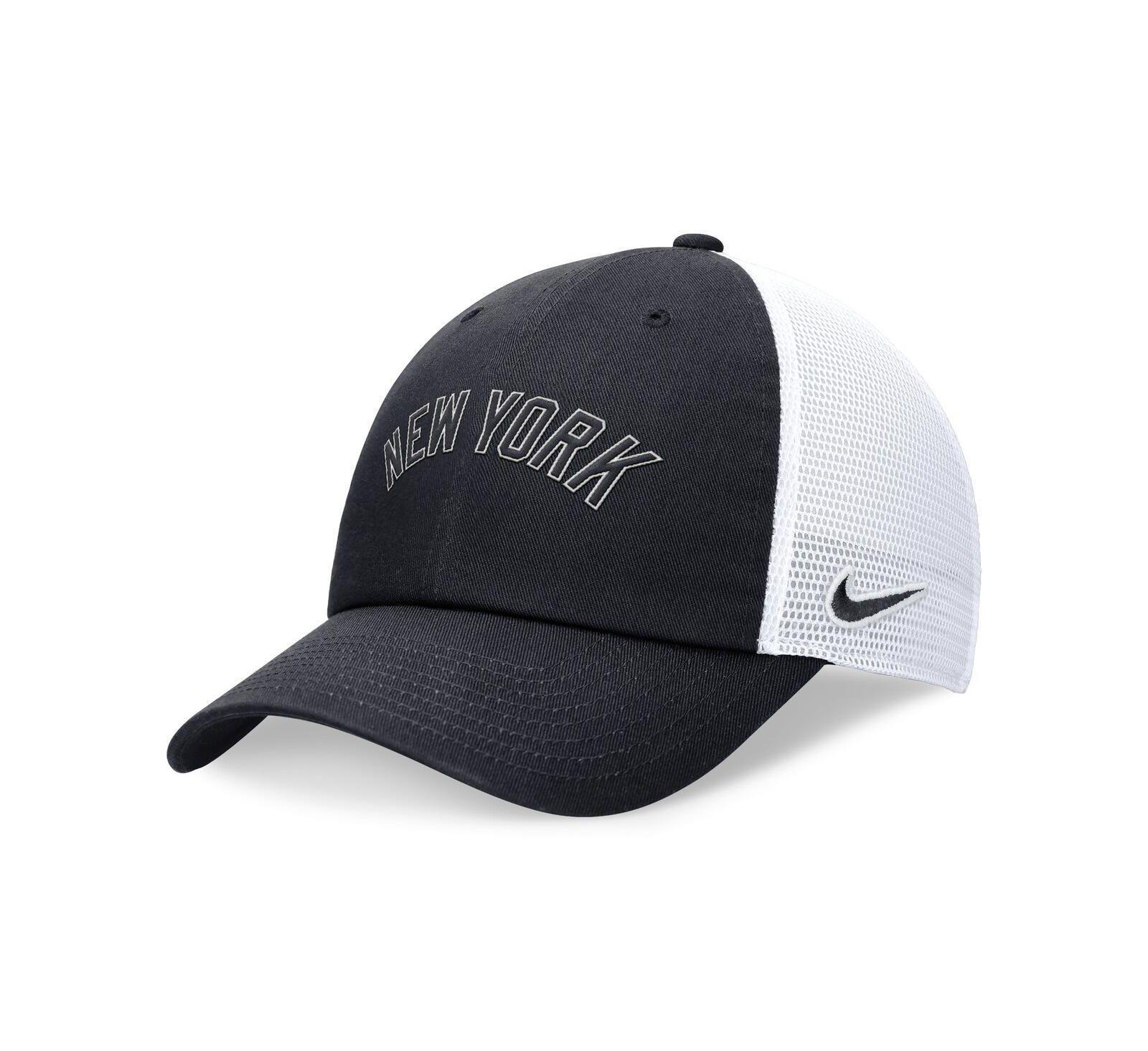 Men's Nike Navy New York Yankees Evergreen Wordmark Trucker Adjustable Hat